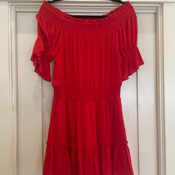 NWT Impeccable Pig Off The Shoulder Dress - Red - Picture 4 of 5